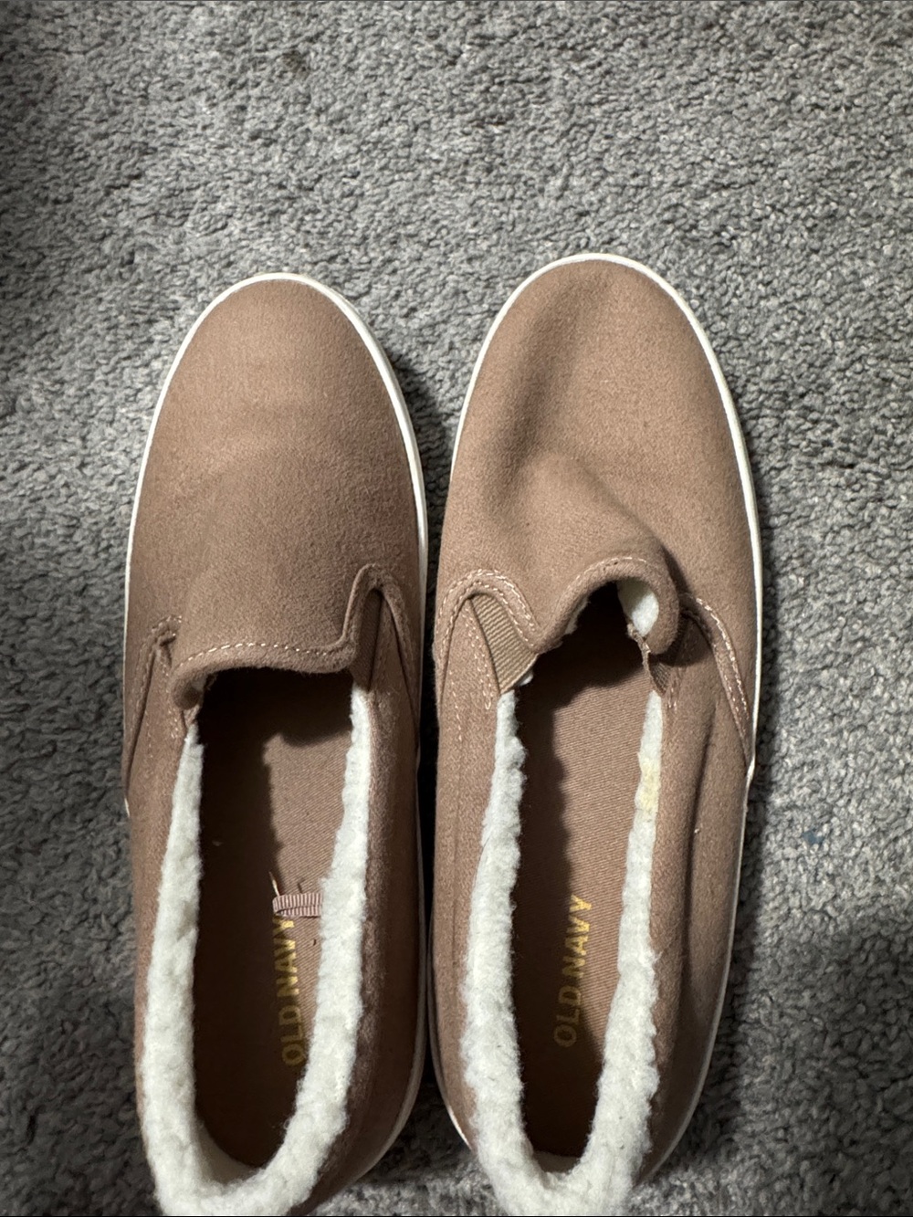 Old Navy Women's Tan Slip-On Sherpa-Lined Casual Shoes